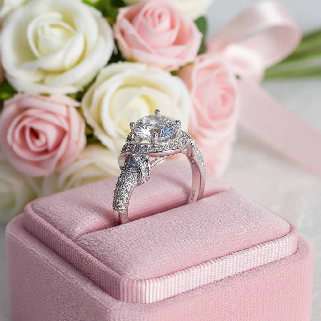 Round Cut Diamond Option Engagement Ring-Black Diamonds New York