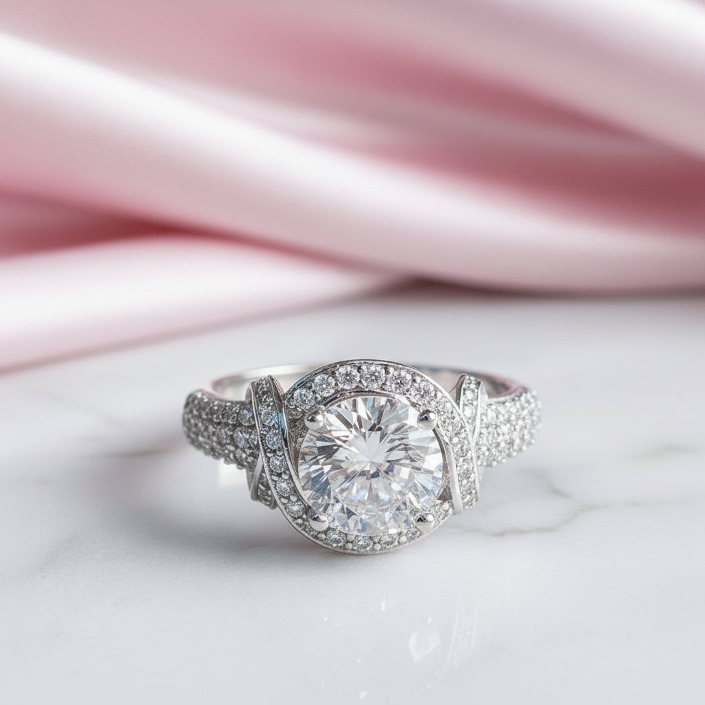 Round Cut Diamond Option Engagement Ring-Black Diamonds New York