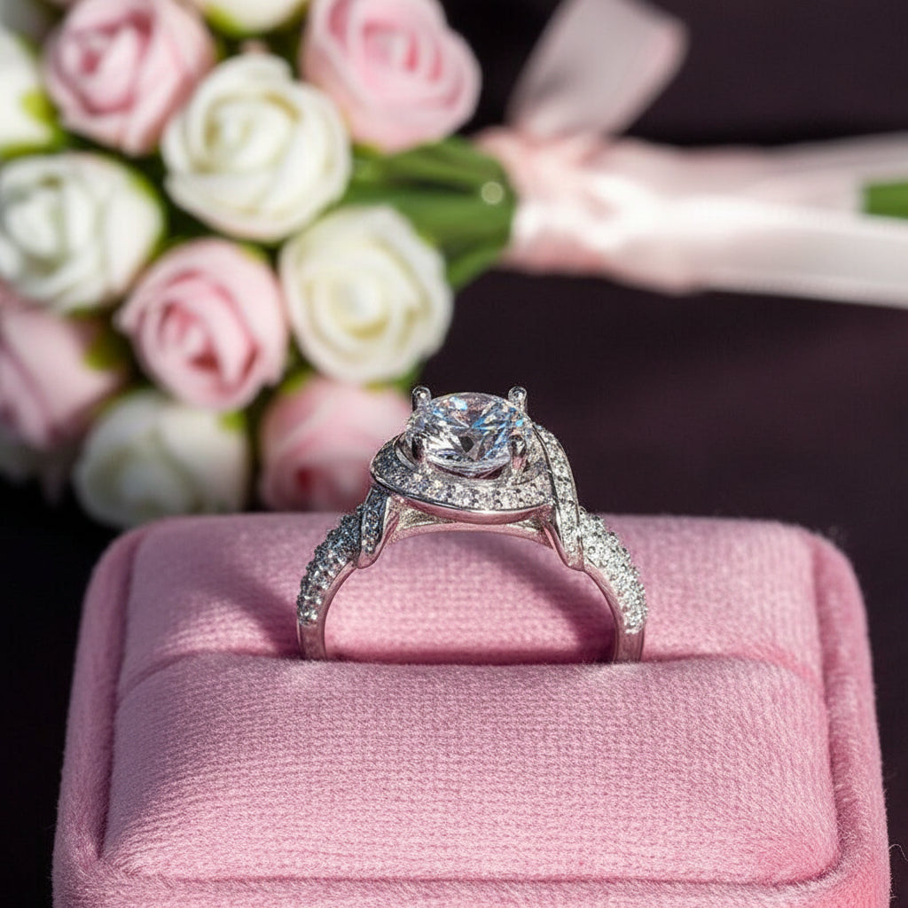 Round Cut Diamond Option Engagement Ring-Black Diamonds New York