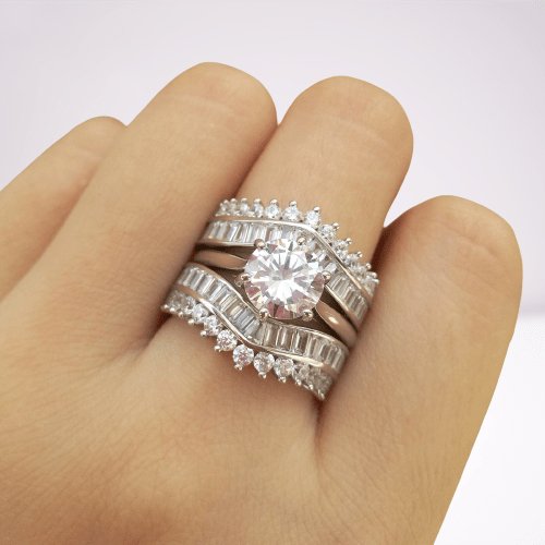 Round Created Diamond Engagement Ring Set-Black Diamonds New York
