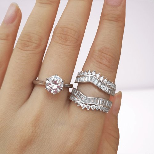 Round EVN Stone Engagement Ring Set - Black Diamonds New York
