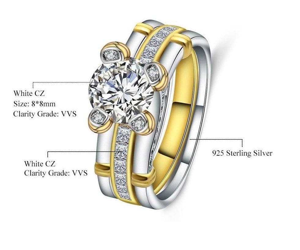 Round Created Diamond Gold Accent Ring - Black Diamonds New York-Black Diamonds New York
