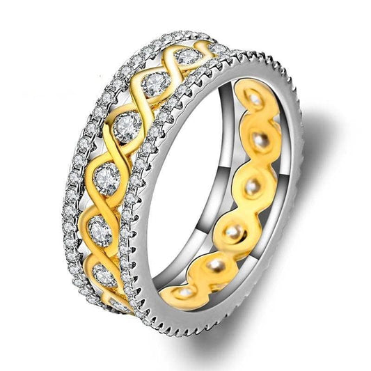 Round Cubic Zircon Infinity Ring - Black Diamonds New York