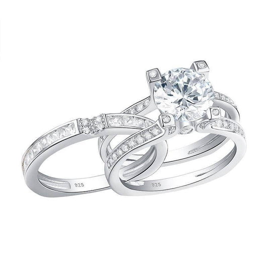 Round EVN Stone Wedding Ring Set-Black Diamonds New York