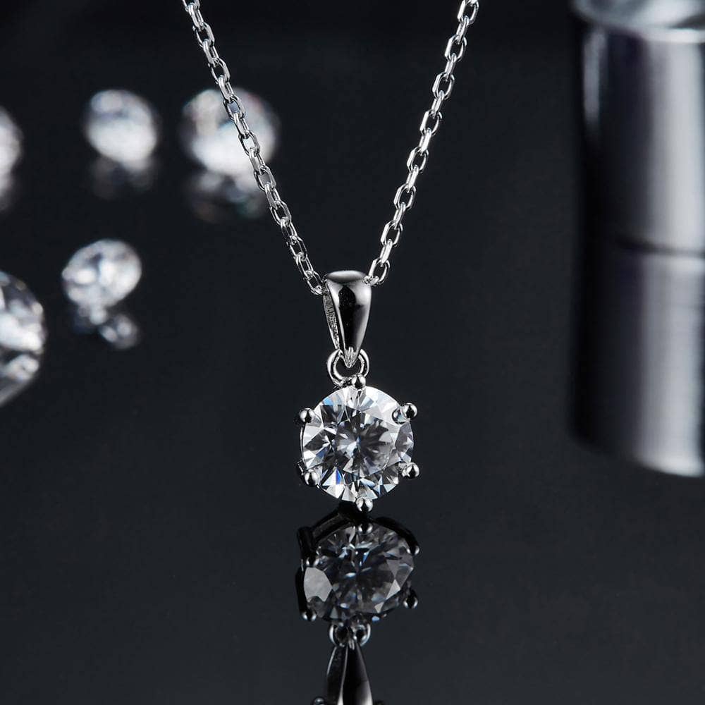 Round Diamond Solitaire Pendant Necklace and Earrings Set-Black Diamonds New York