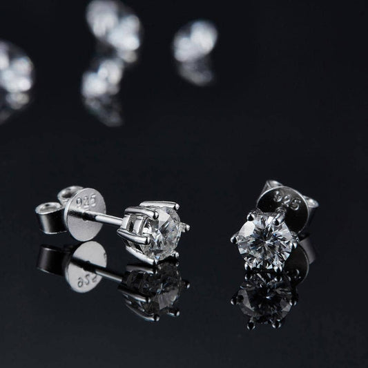 Round Moissanite Diamond Solitaire Pendant Necklace and Earrings Set - Black Diamonds New York