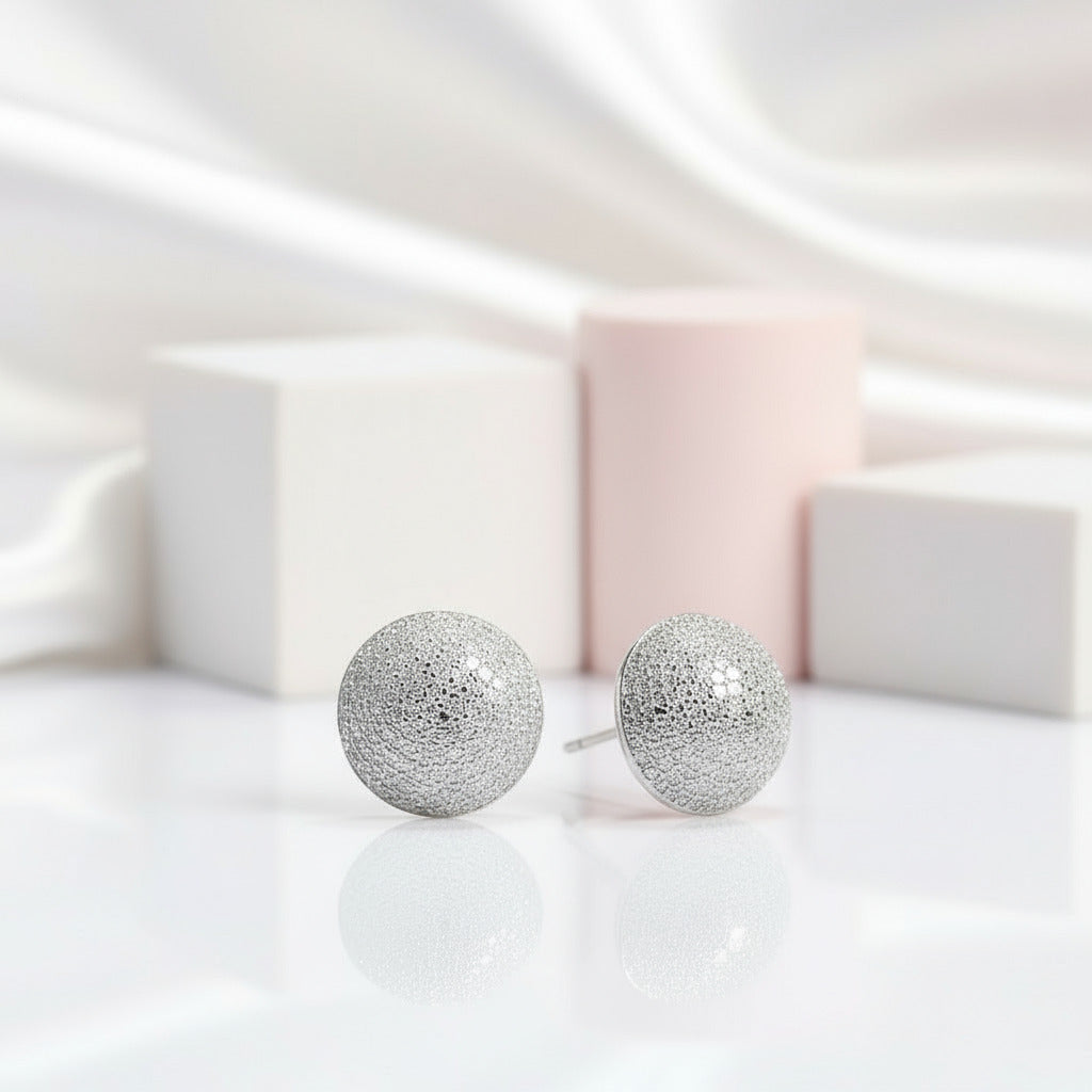 Round Diamond Retro Stud Earrings-Black Diamonds New York