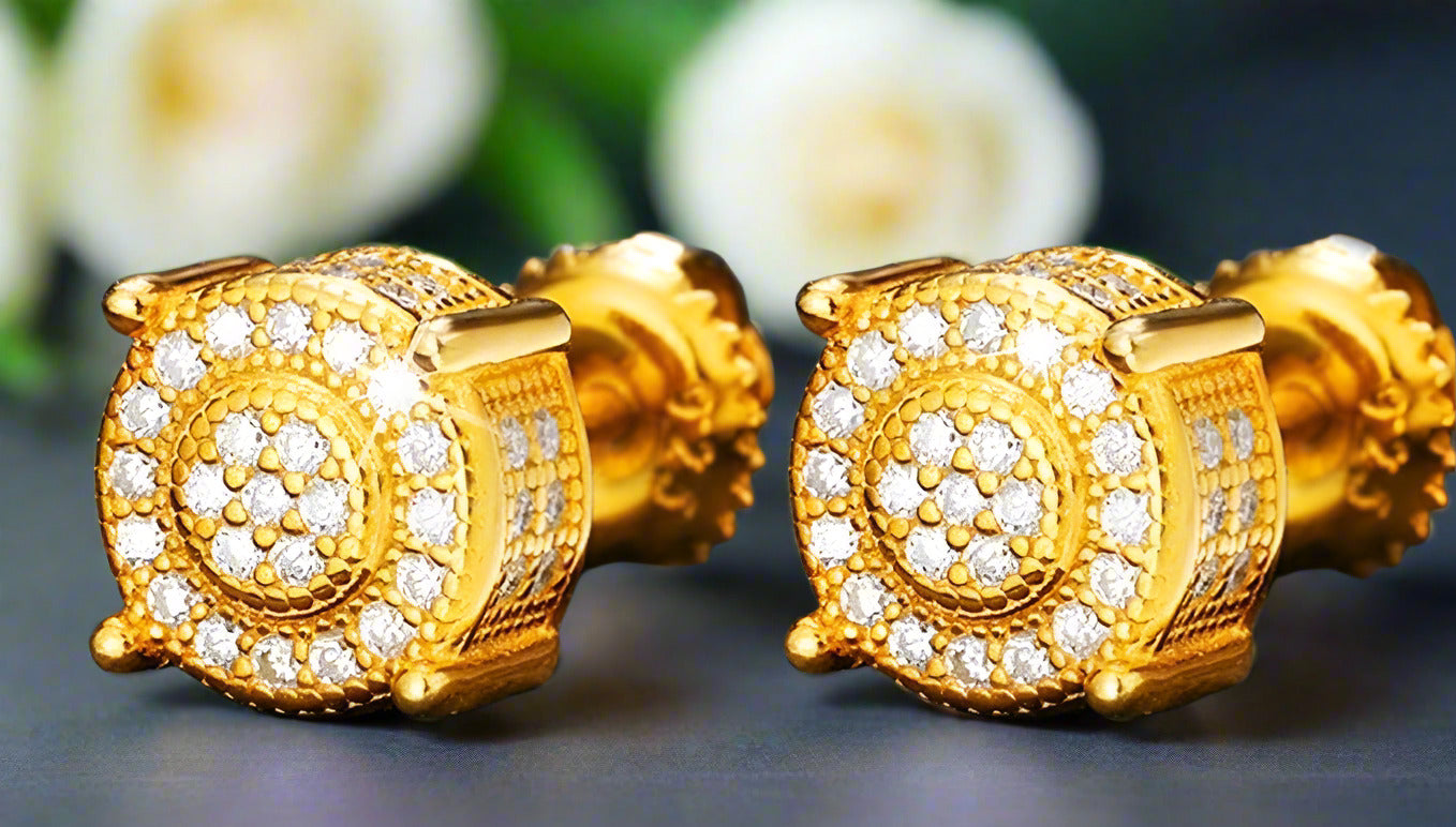 Round Diamond Stud Earrings-Black Diamonds New York