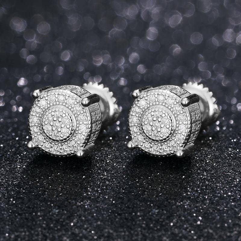 Round Moissanite Stud Earrings-Black Diamonds New York