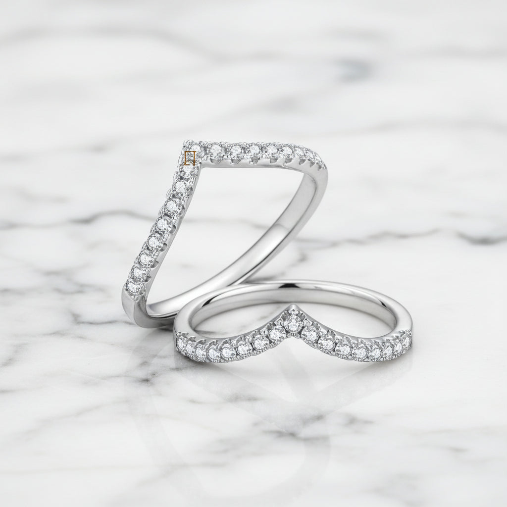 Round Diamond Option V Ring Band-Black Diamonds New York