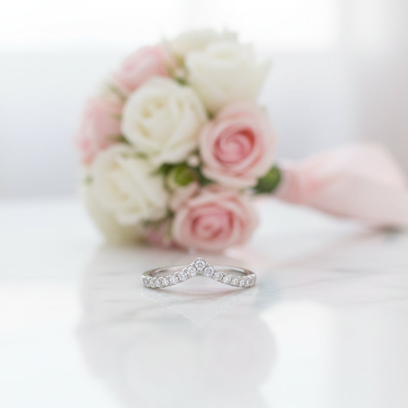 Round Diamond Option V Ring Band-Black Diamonds New York