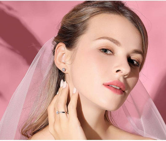 Shiny Created Diamond Classic Six Prong Earrings-Black Diamonds New York