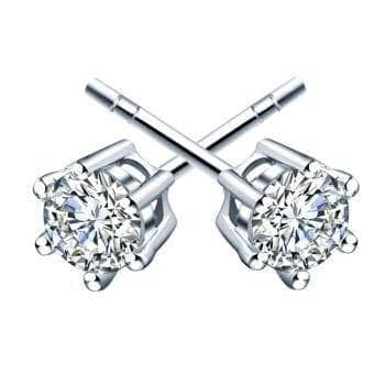 Shiny EVN Stone Classic Six Prong Earrings-Black Diamonds New York
