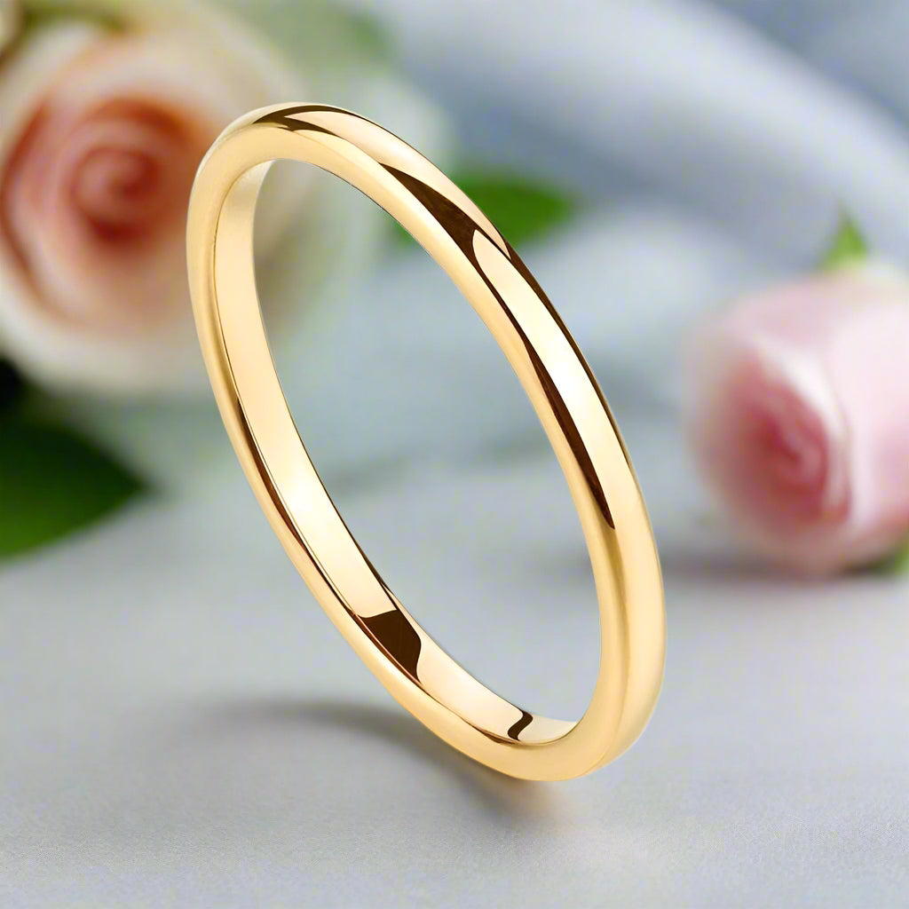 Simple 2mm Women's Wedding Band-Black Diamonds New York