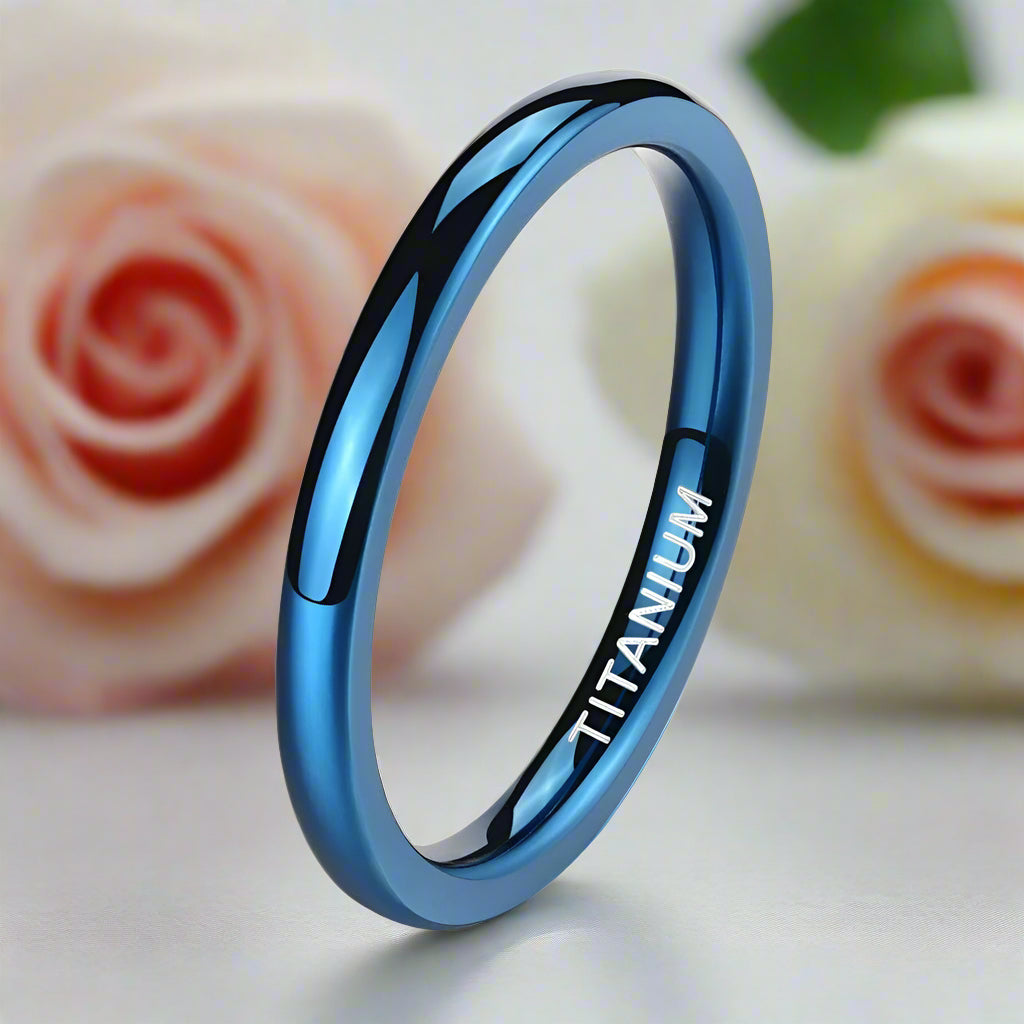 Simple 2mm Women's Wedding Band-Black Diamonds New York