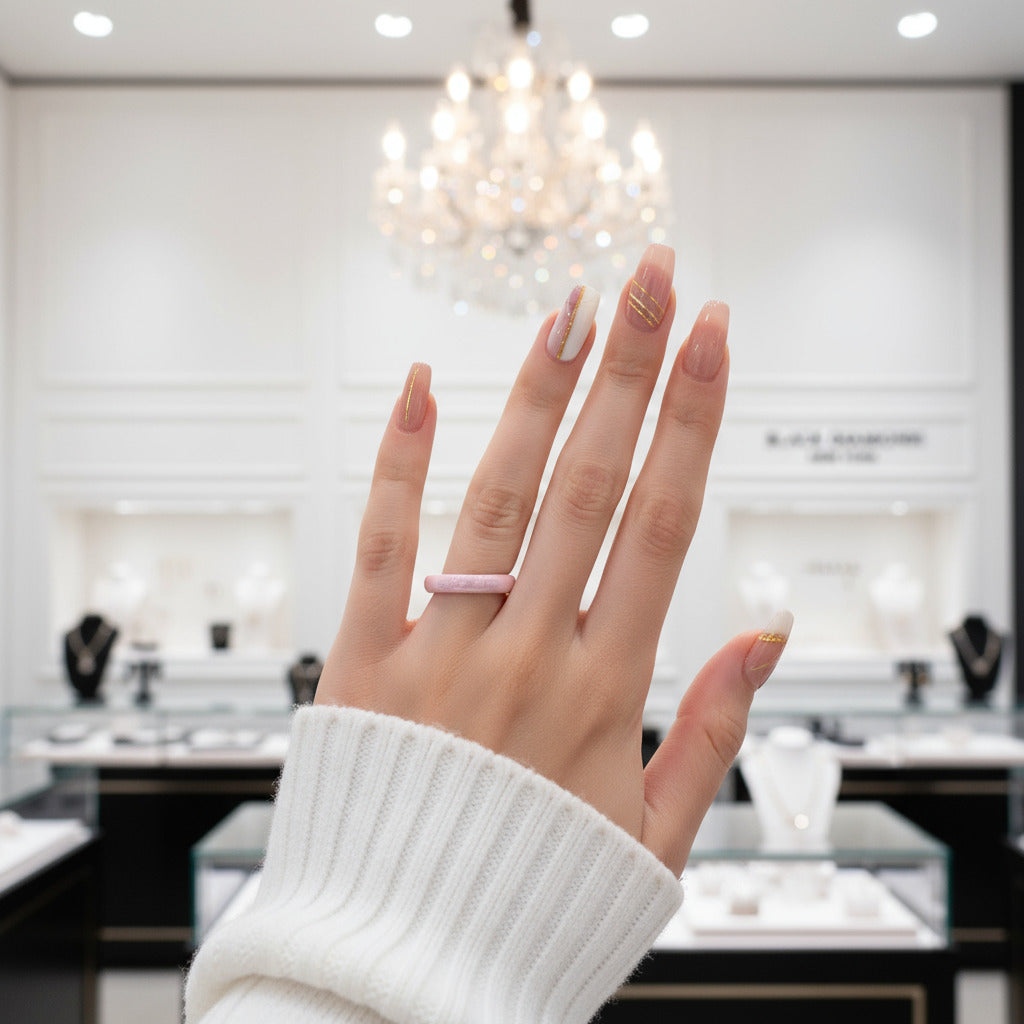 Simple 3mm Ceramic Wedding Band-Black Diamonds New York