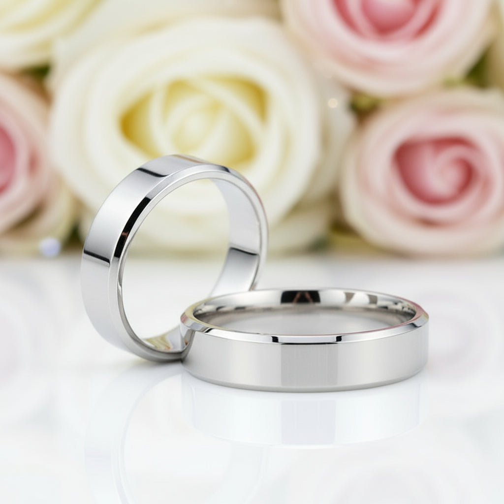 Simple Classic Wedding Promise Band-Black Diamonds New York