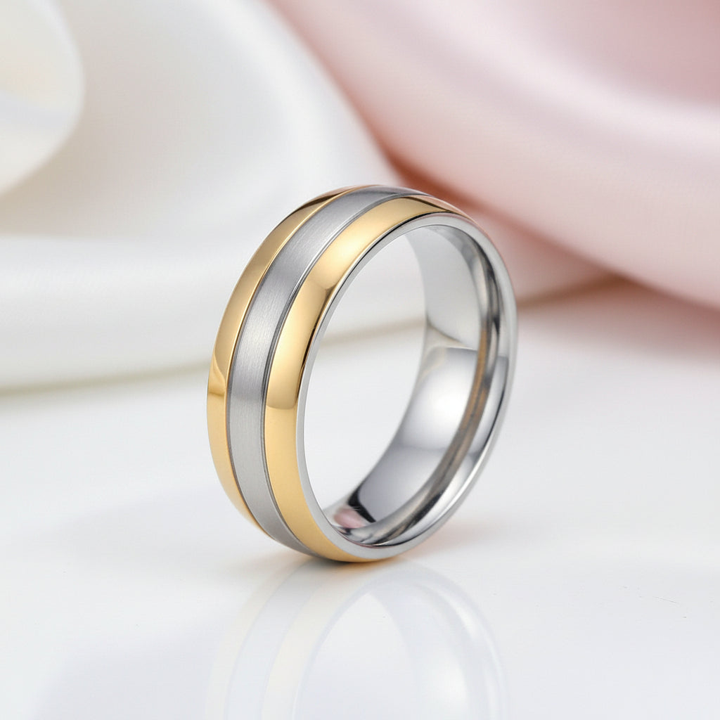 Simple Men's Titanium Wedding Band-Black Diamonds New York