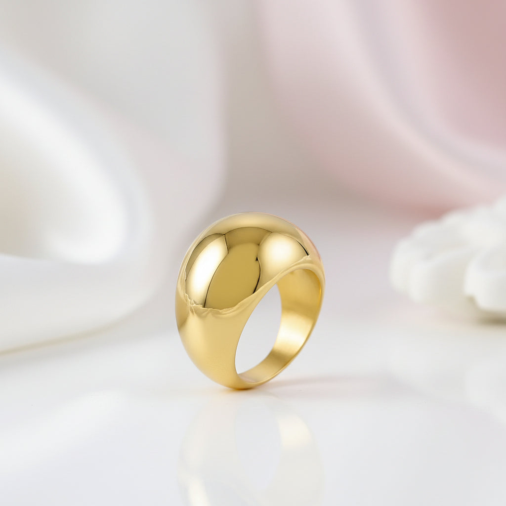Simple Polish Ring Band-Black Diamonds New York