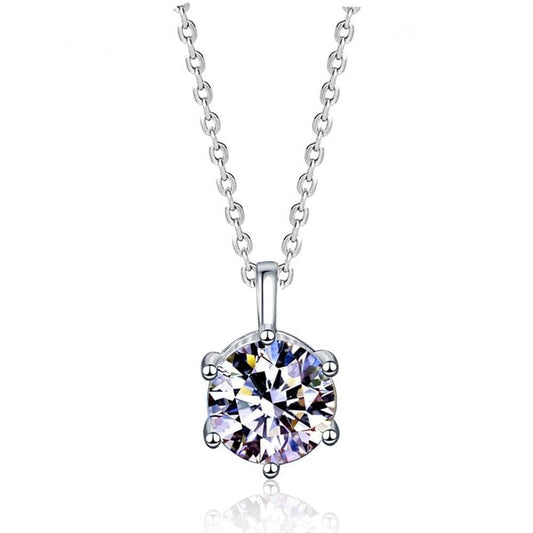 Simple Six-Claw 1/2Ct Diamond Necklace-Black Diamonds New York