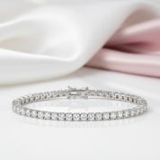 Simple White Round Cut Bracelet-Black Diamonds New York