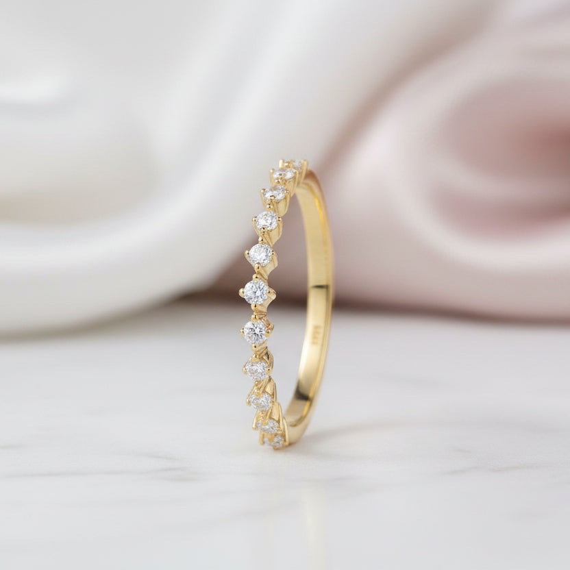 Stackable Wedding Band with Diamond Option-Black Diamonds New York