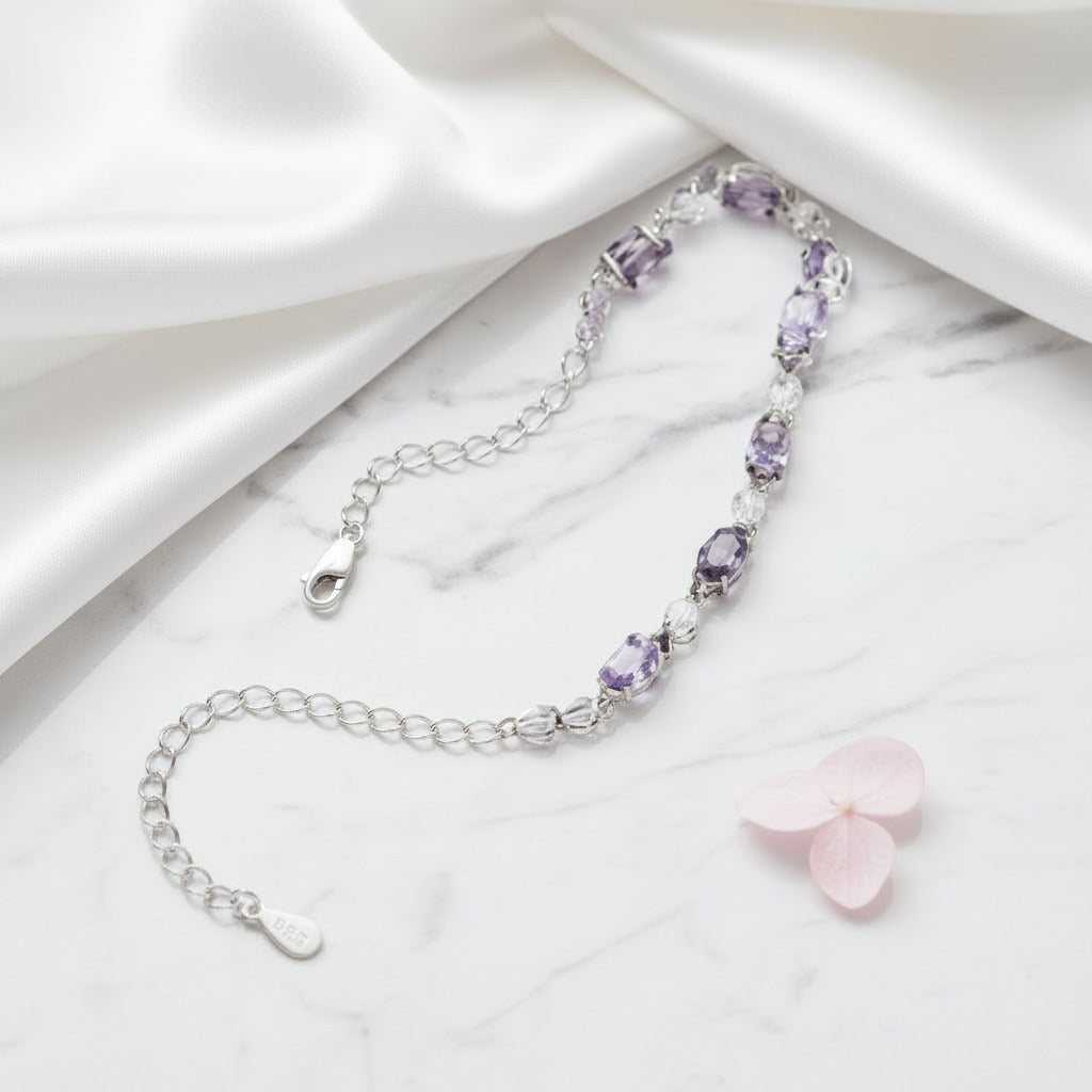 Sincere Love Amethyst Women's Bracelet-Black Diamonds New York