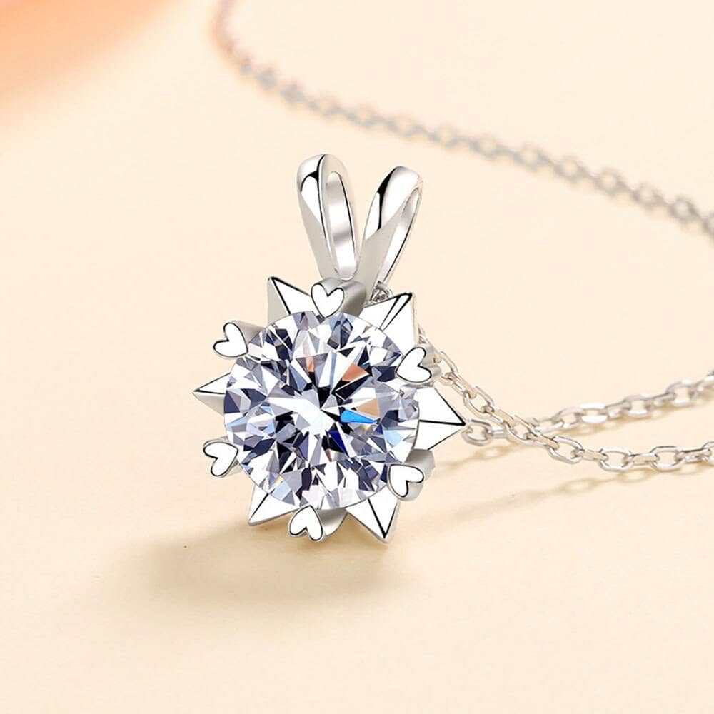 Six Claws 1/2/3ct Moissanite Snowflake Necklace-Black Diamonds New York