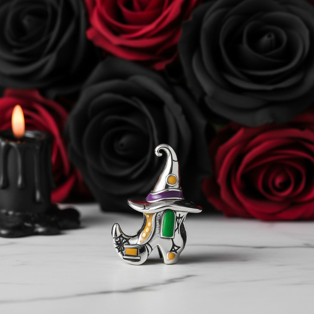 Skeleton Witch & Pumpkin Enamel Charms-Black Diamonds New York