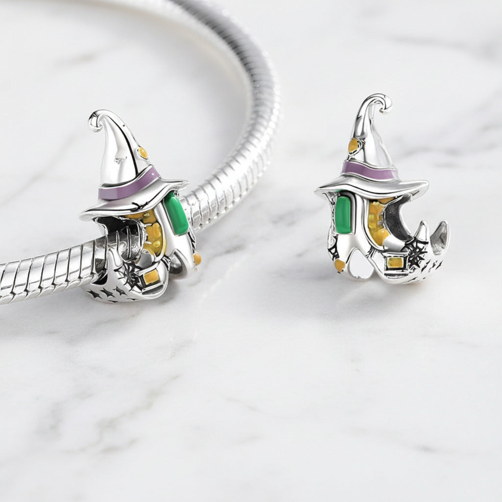 Skeleton Witch & Pumpkin Enamel Charms-Black Diamonds New York
