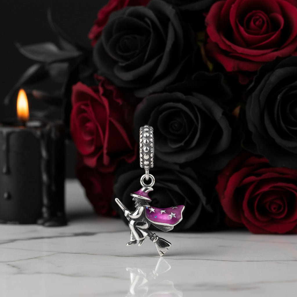 Skeleton Witch & Pumpkin Enamel Charms-Black Diamonds New York
