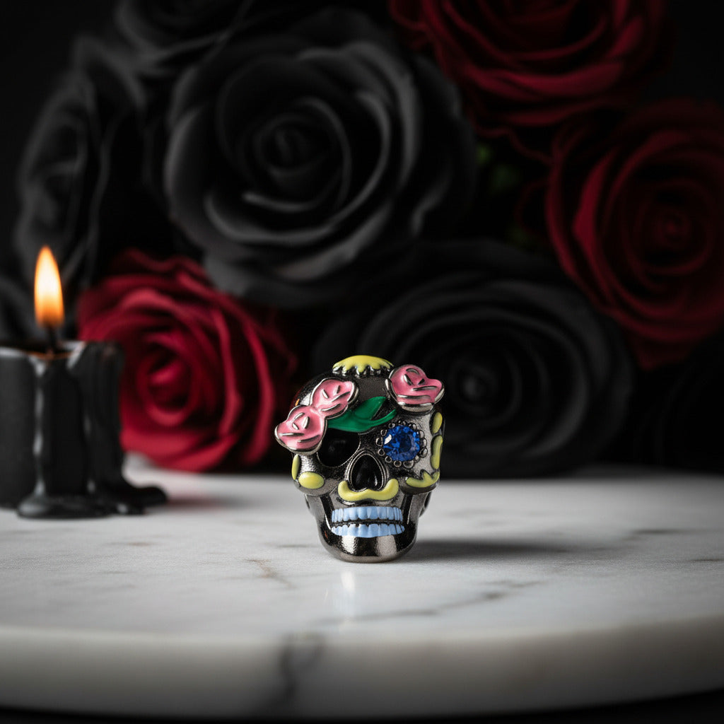 Skeleton Witch & Pumpkin Enamel Charms-Black Diamonds New York