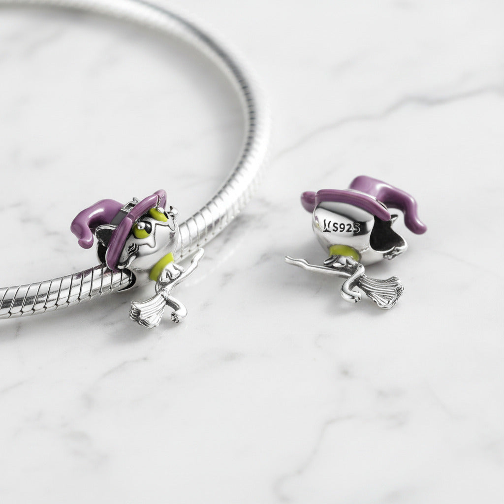 Skeleton Witch & Pumpkin Enamel Charms-Black Diamonds New York