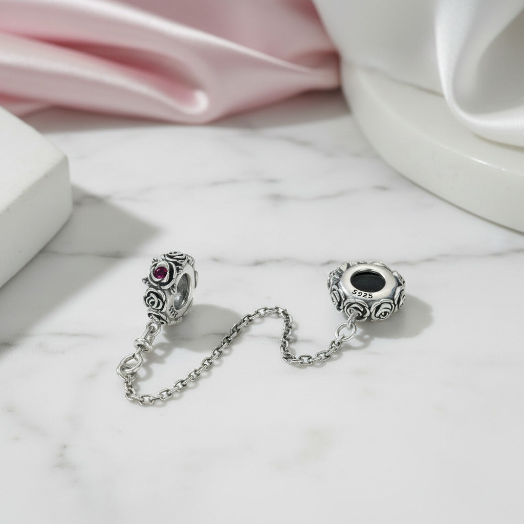 Skull And Lady Rose Arrow Charm-Black Diamonds New York