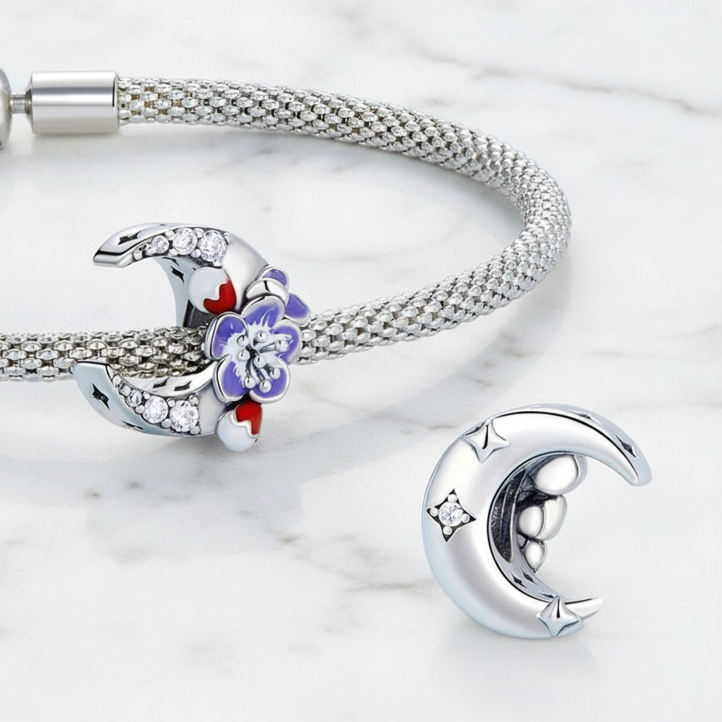 Skull And Lady Rose Arrow Charm-Black Diamonds New York