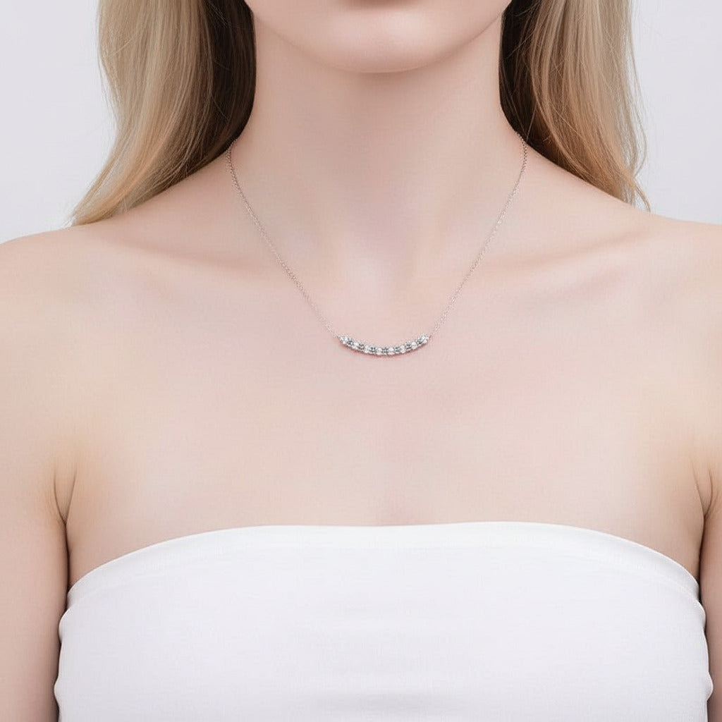0.7 Ct Brilliant Diamond Option Simple Smile Necklace-Black Diamonds New York