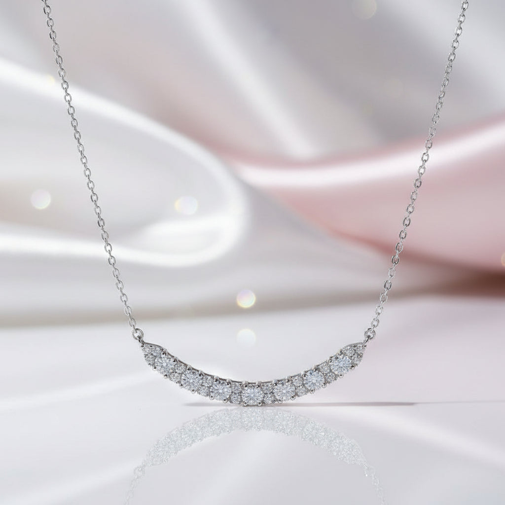 0.7 Ct Brilliant Diamond Option Simple Smile Necklace-Black Diamonds New York