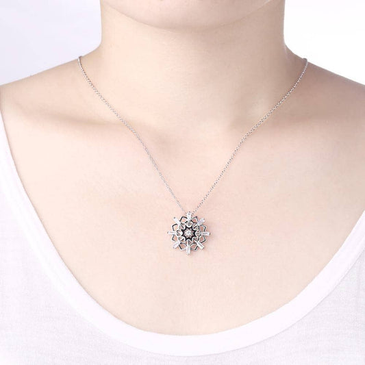 Snowflake EVN Stone Pendant Necklace - Black Diamonds New York