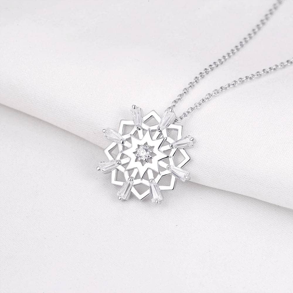Snowflake Created Diamond Pendant Necklace-Black Diamonds New York