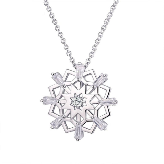 Snowflake EVN Stone Pendant Necklace-Black Diamonds New York