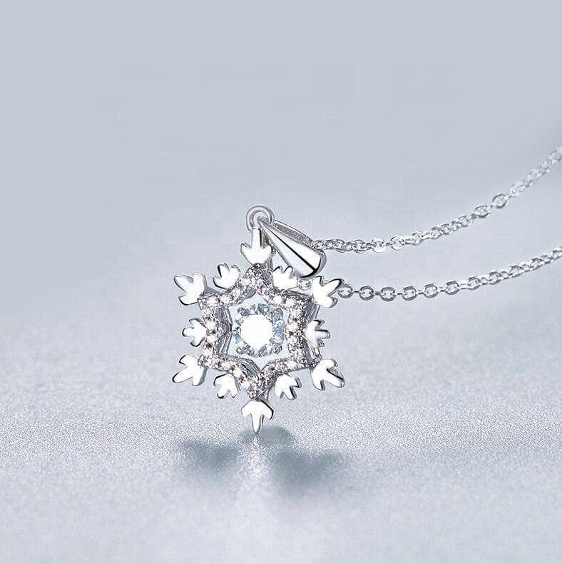 Snowflake Moissanite Diamond Pendant Necklace - Black Diamonds New York