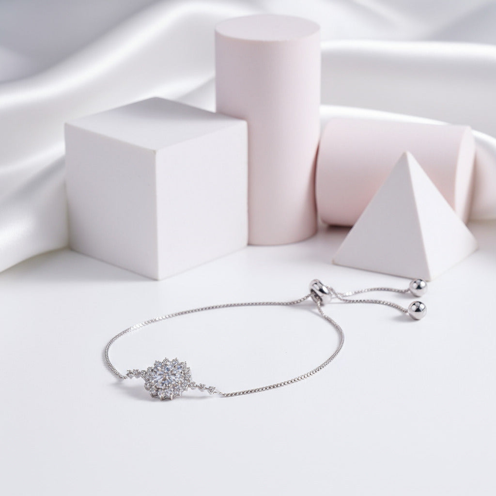 Snowflake Round Cut Diamond Bracelet-Black Diamonds New York