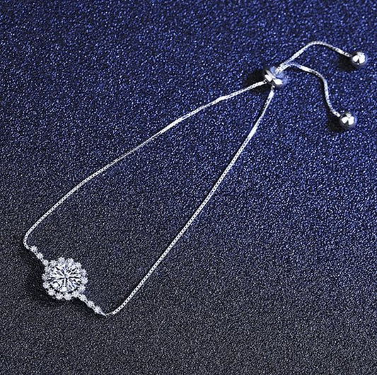 Snowflake Round Cut Moissanite Diamond Bracelet-Black Diamonds New York