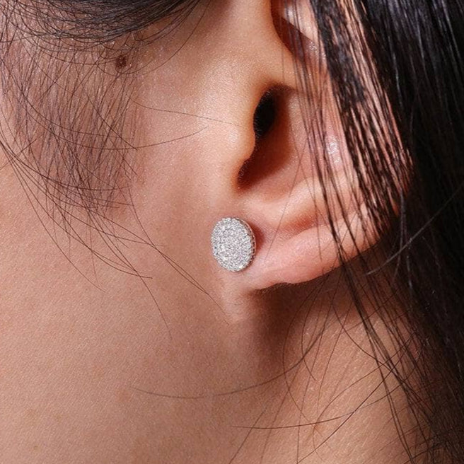 10k Solid Gold Flower Setting Diamond Stud Earrings-Black Diamonds New York