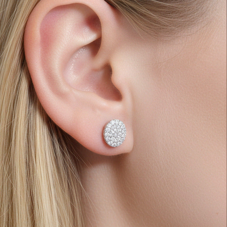 10k Solid Gold Flower Setting Diamond Stud Earrings-Black Diamonds New York