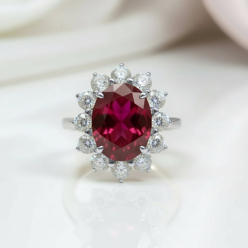 Solid 14k Yellow Gold 3.0 Ct Ruby with Diamond Option Engagement Ring-Black Diamonds New York