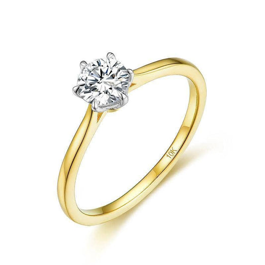 Solid 14k Yellow Gold Solitaire Diamond Ring-Black Diamonds New York