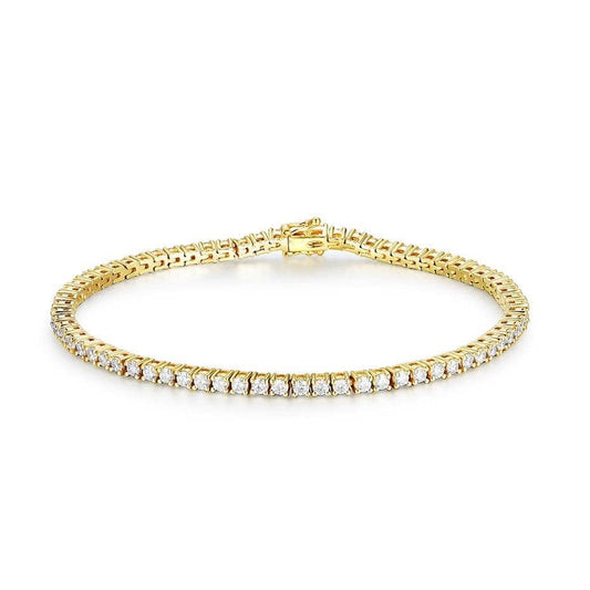 Solid 18k Gold Moissanite Tennis Bracelet-Black Diamonds New York
