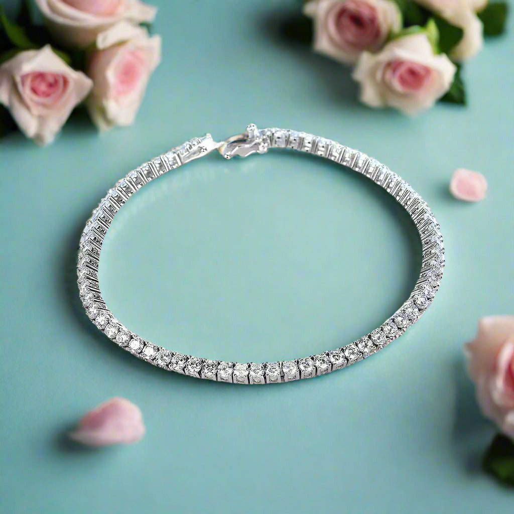 Solid 18k Gold Diamond Tennis Bracelet-Black Diamonds New York