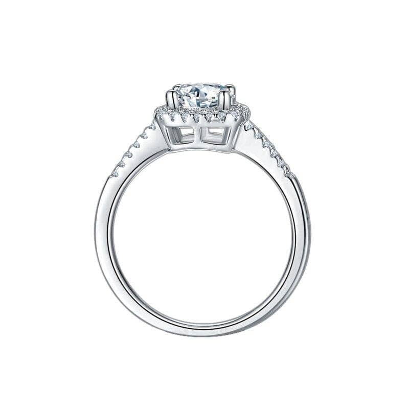 GEM'S BALLET 1.0Ct 6.5mm Moissanite Diamond Engagement Rings For Women 925 Sterling Silves Round Stone 4 prong square halo Ring - Black Diamonds New York